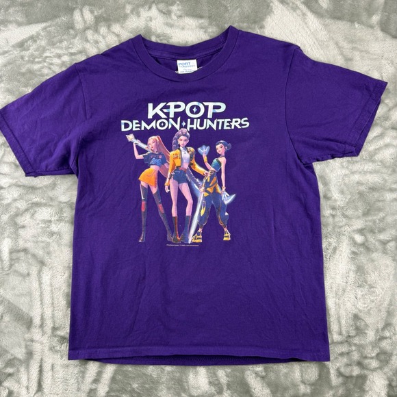 Port & Company Other - Netflix K-Pop Demon Hunters Purple Graphic T-Shirt Kids Youth Medium Port Co